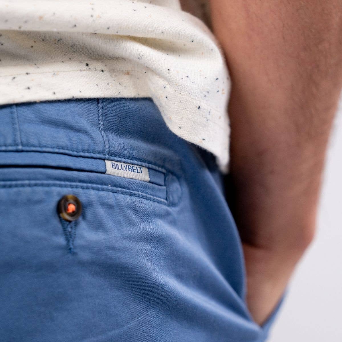 Pantaloni chino uomo blu ghiaccio in cotone