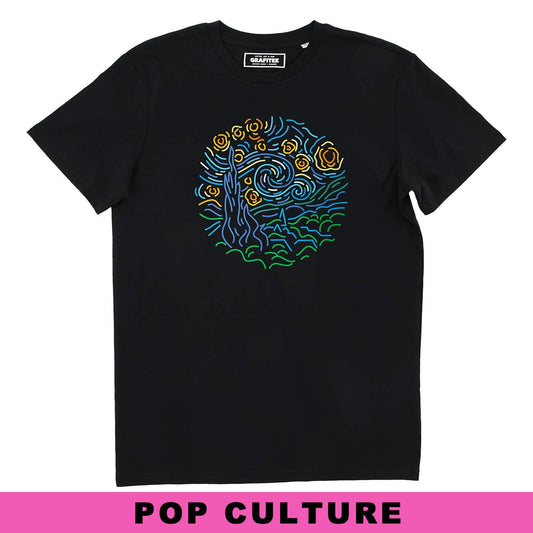T-shirt Starry Night con grafica artistica