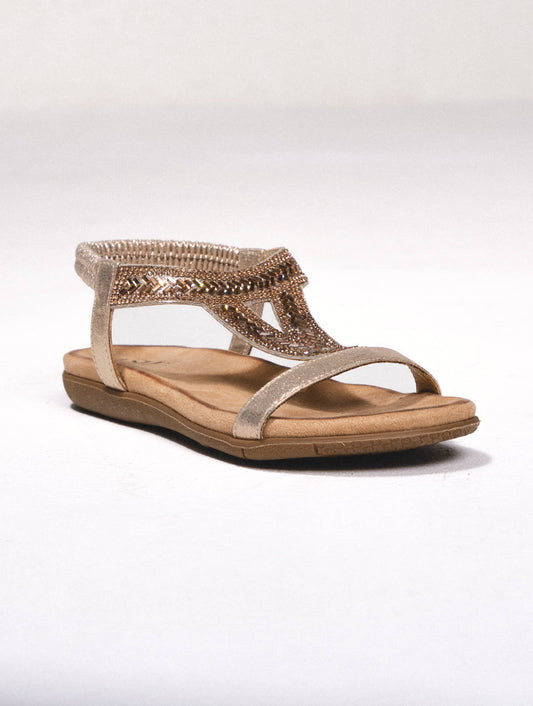 Sandali flat scintillanti con cinturini