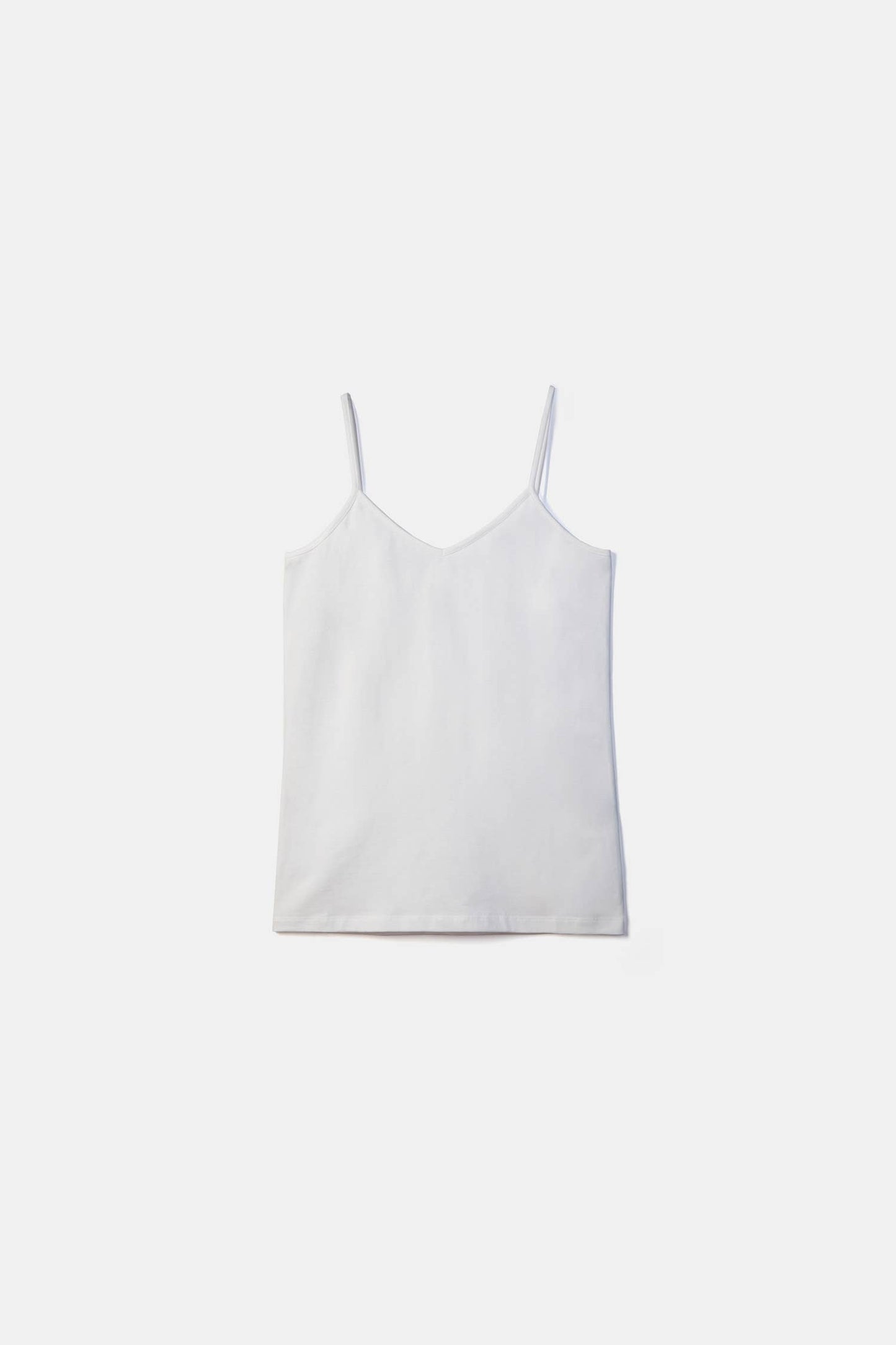 Top basic con scollo a V e spalline sottili