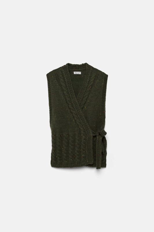 Gilet in maglia strutturata con scollo a V