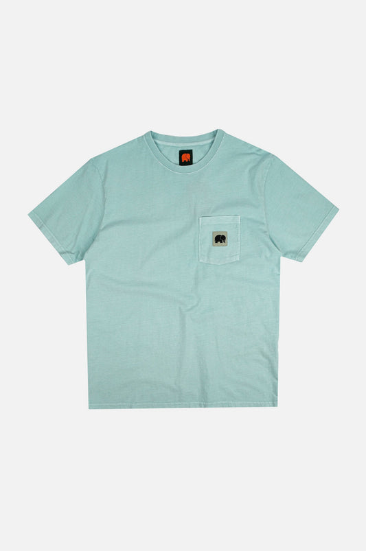 T-shirt pigmentata in garza verde costa