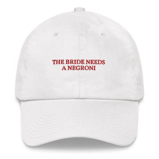 Cappellino ricamato “The Bride Needs a Negroni”