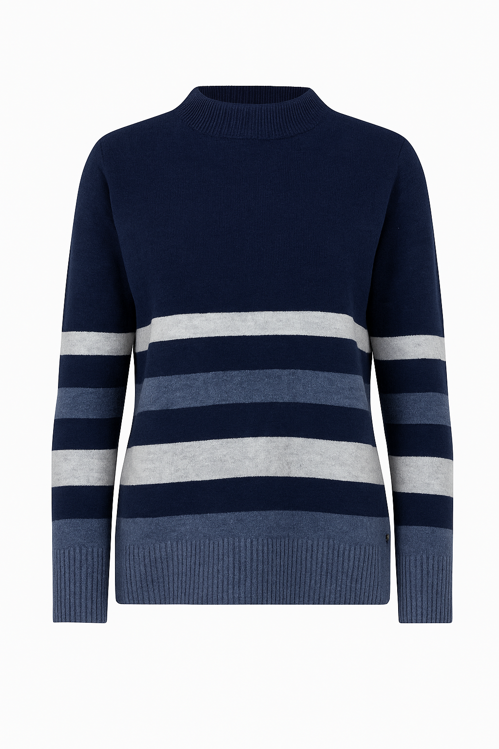 Maglia a righe in lana con collo alto