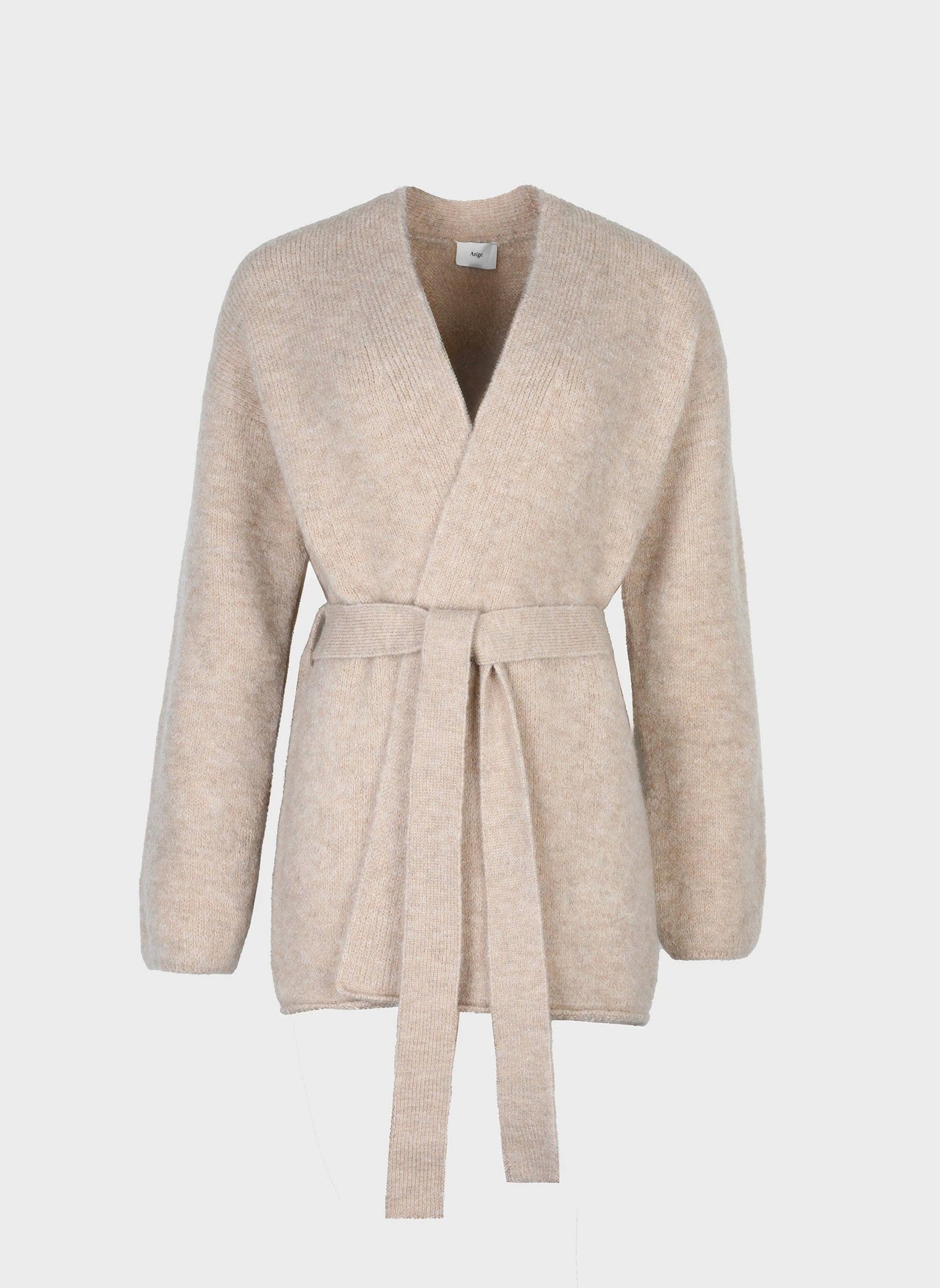 Cardigan Gilet Louna Beige Oversize con Cintura
