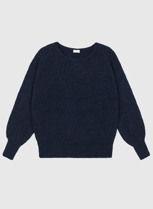 Maglione girocollo oversize blu navy da donna
