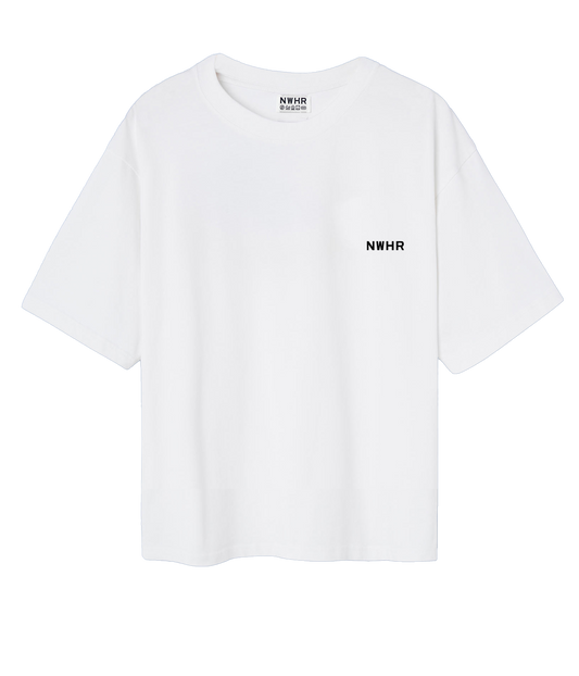 T-shirt cropped bianca oversize in cotone biologico