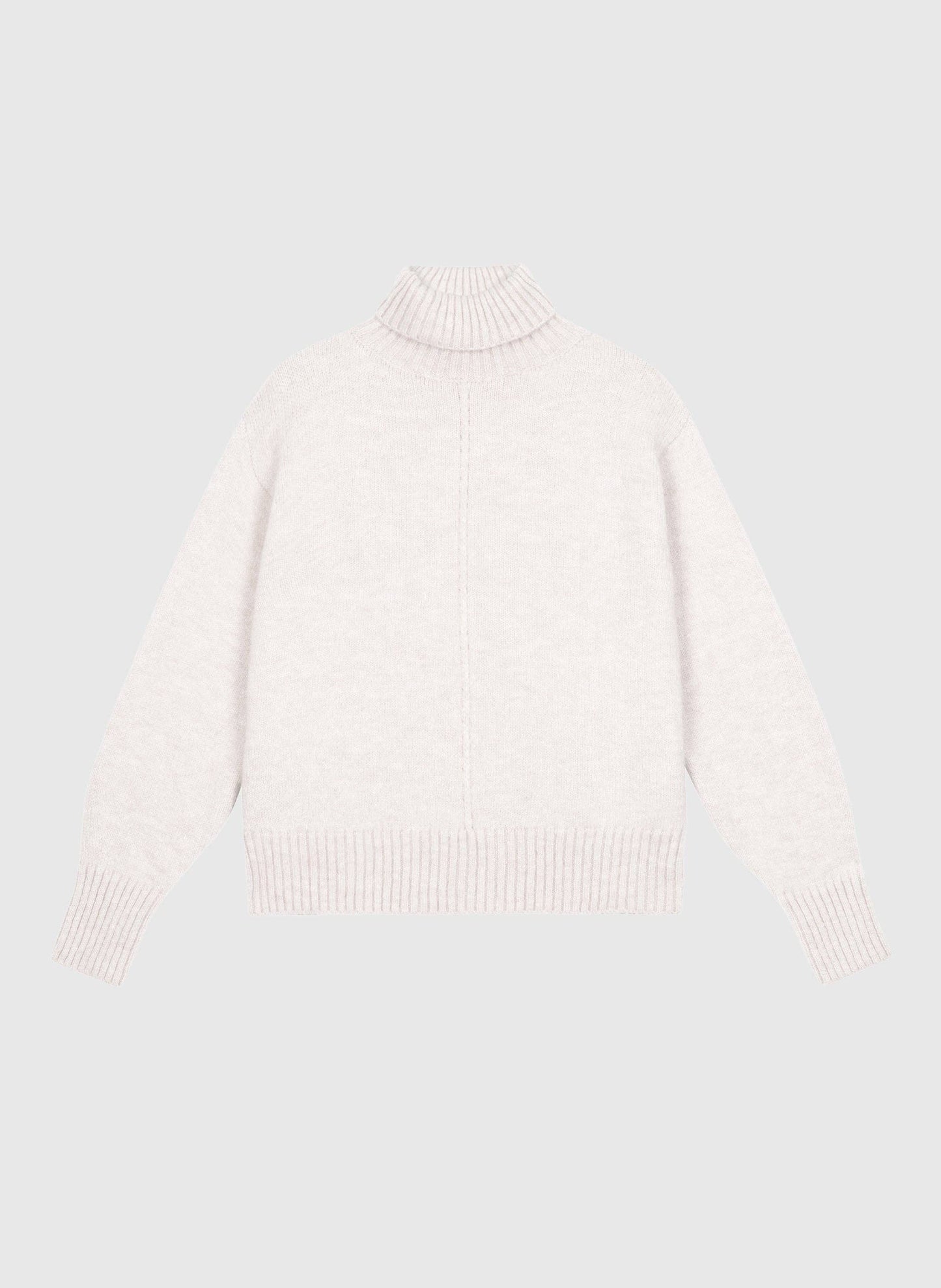 Maglione dolcevita in maglia écru da donna