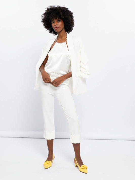 Top in raso con spalline sottili e vestibilità morbida