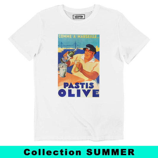 T-shirt grafica Pastis Olive Marsiglia in cotone biologico