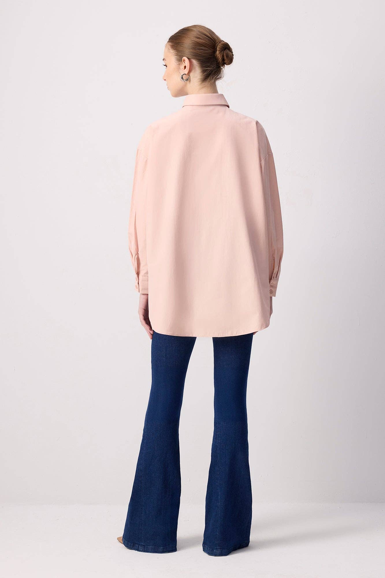 Camicia in popeline oversize rosa