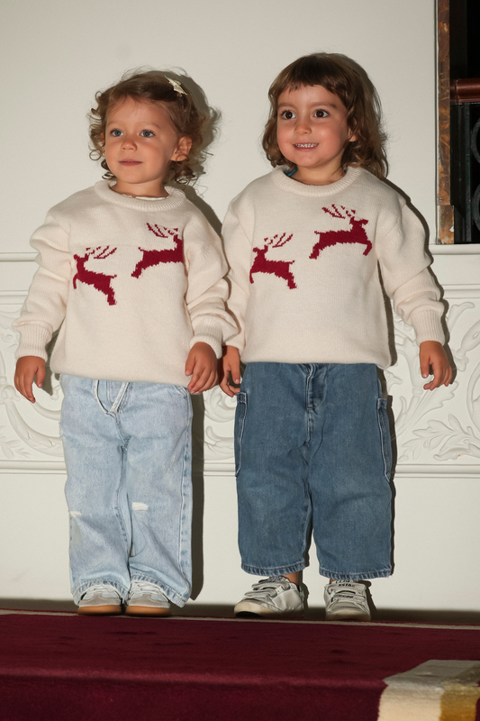 Maglione bambino con renne natalizie