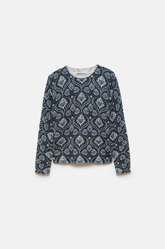 Maglione jacquard in maglia con motivo geometrico