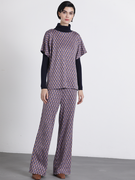 Maglione jacquard a rombi dalla vestibilità rilassata