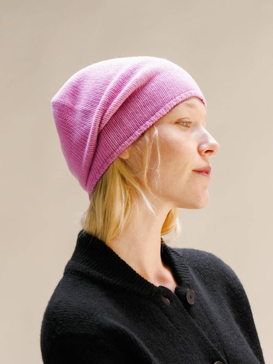 Berretto in misto cashmere a maglia tridimensionale