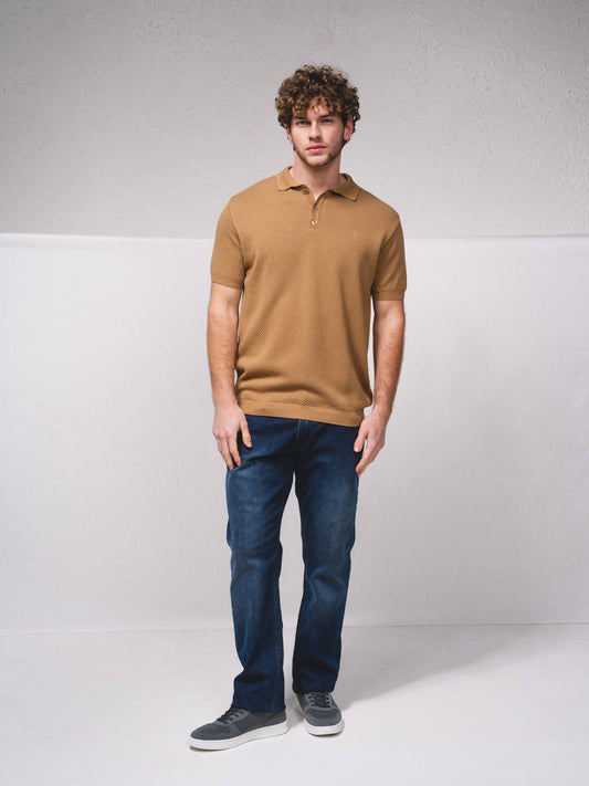 Polo in maglia di cotone a manica corta