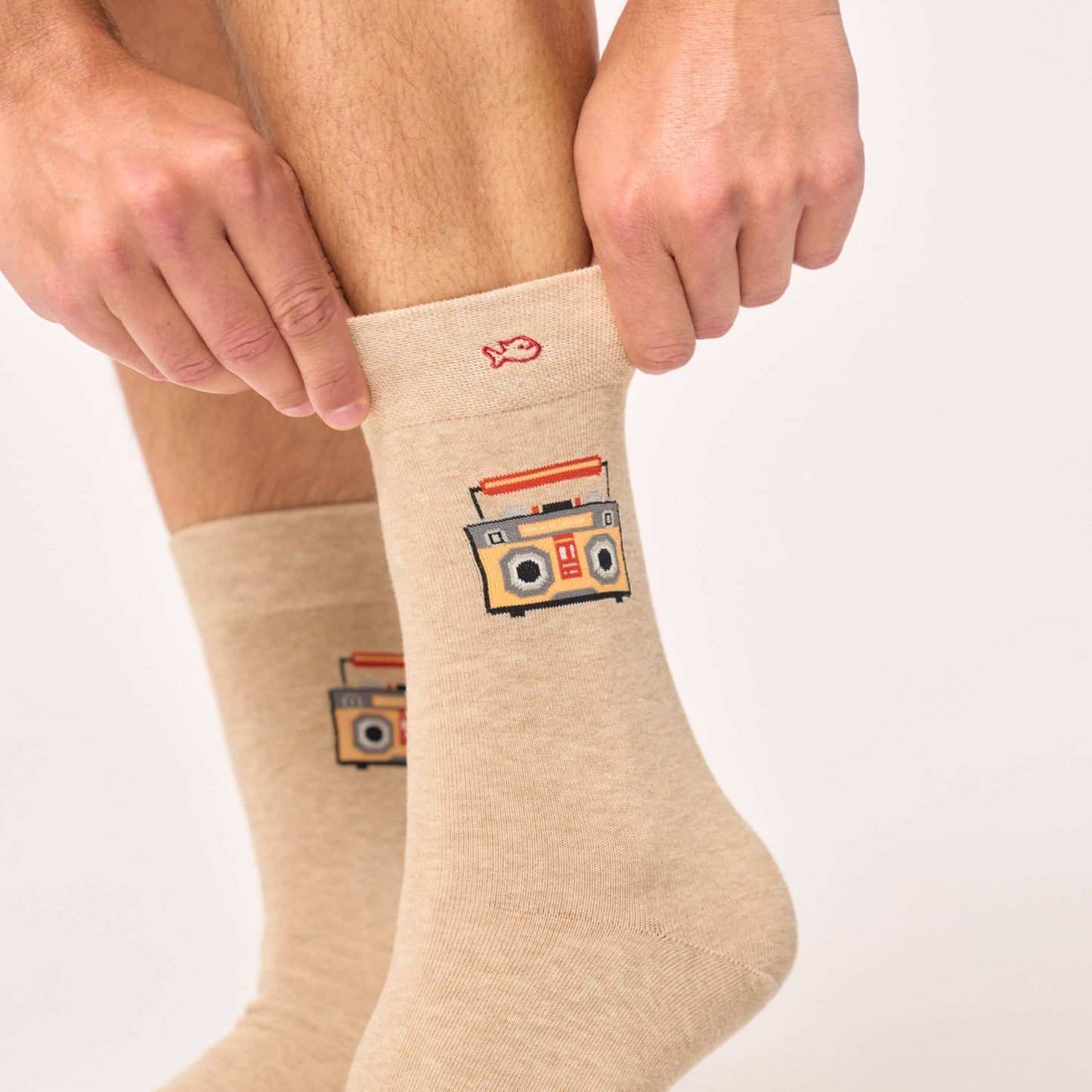 Calzini in cotone pettinato con stampa boombox