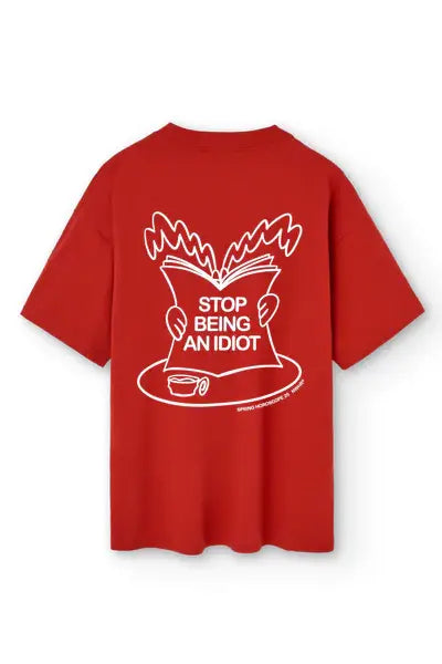 T-shirt oversize con stampa ironica in cotone biologico