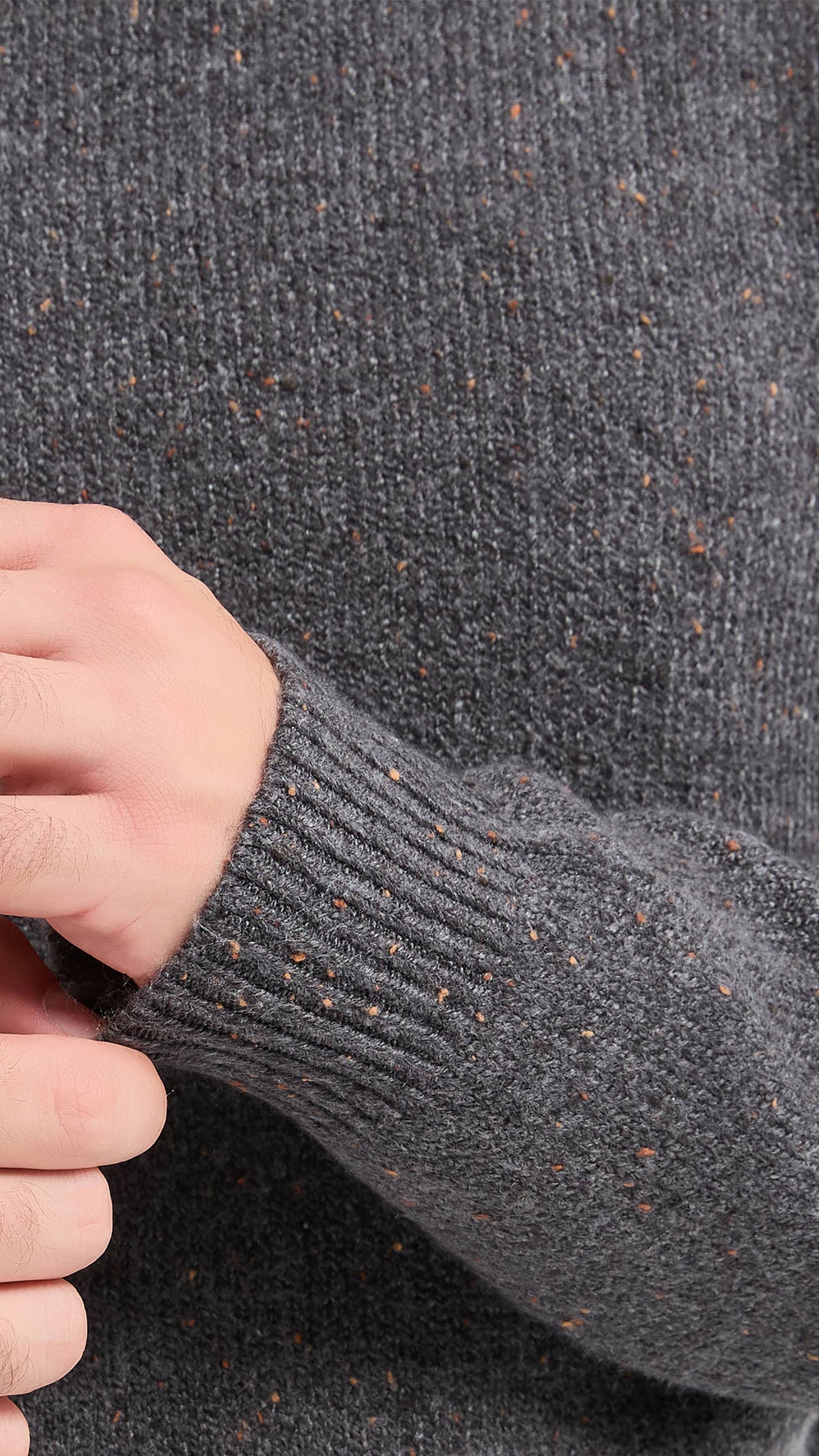 Maglione girocollo spesso antracite in filato Polyana