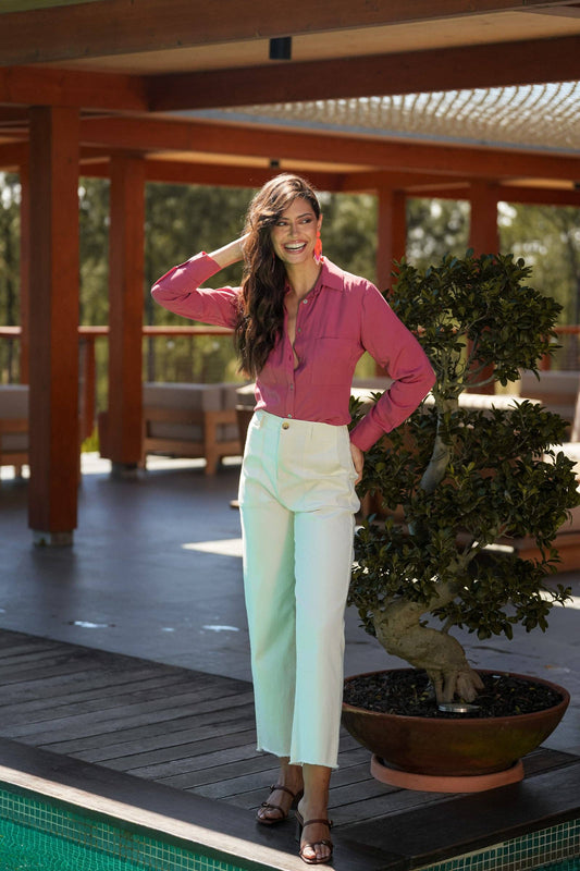Camicia con tasche in viscosa