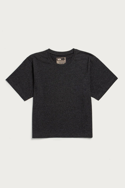 T-shirt squadrata in cotone riciclato antracite
