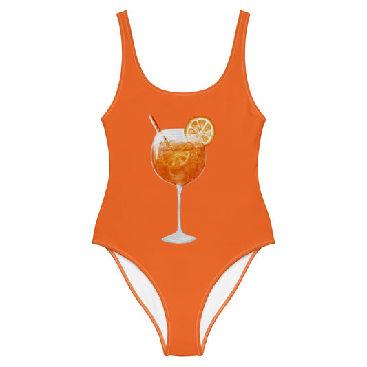 Costume intero arancione con stampa Spritz Club