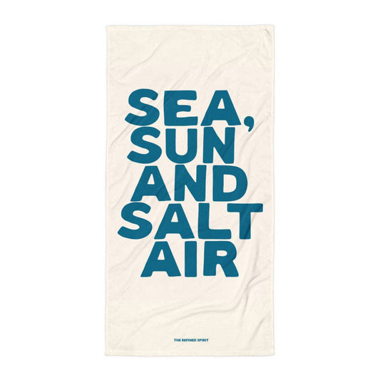 Asciugamano da spiaggia con scritta Sea, Sun and Salt Air