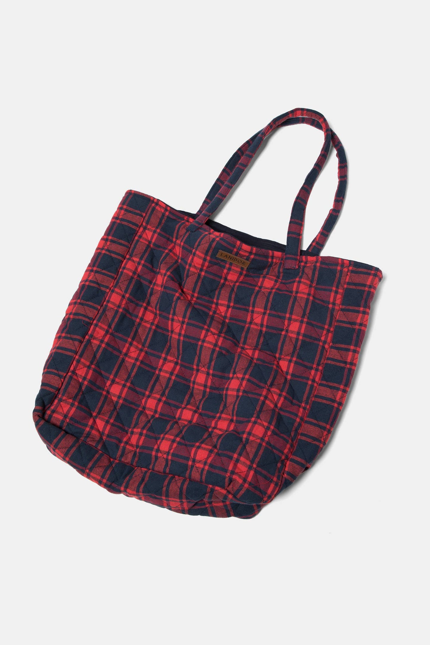 Borsa tote imbottita tartan