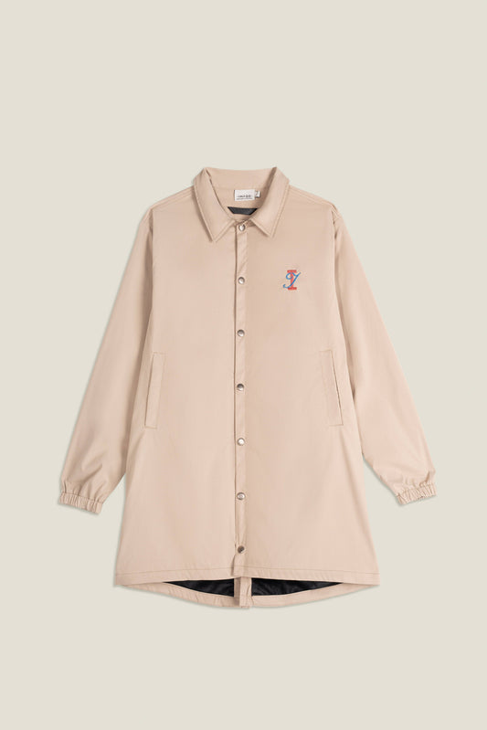 Trench classico beige unisex in cotone organico