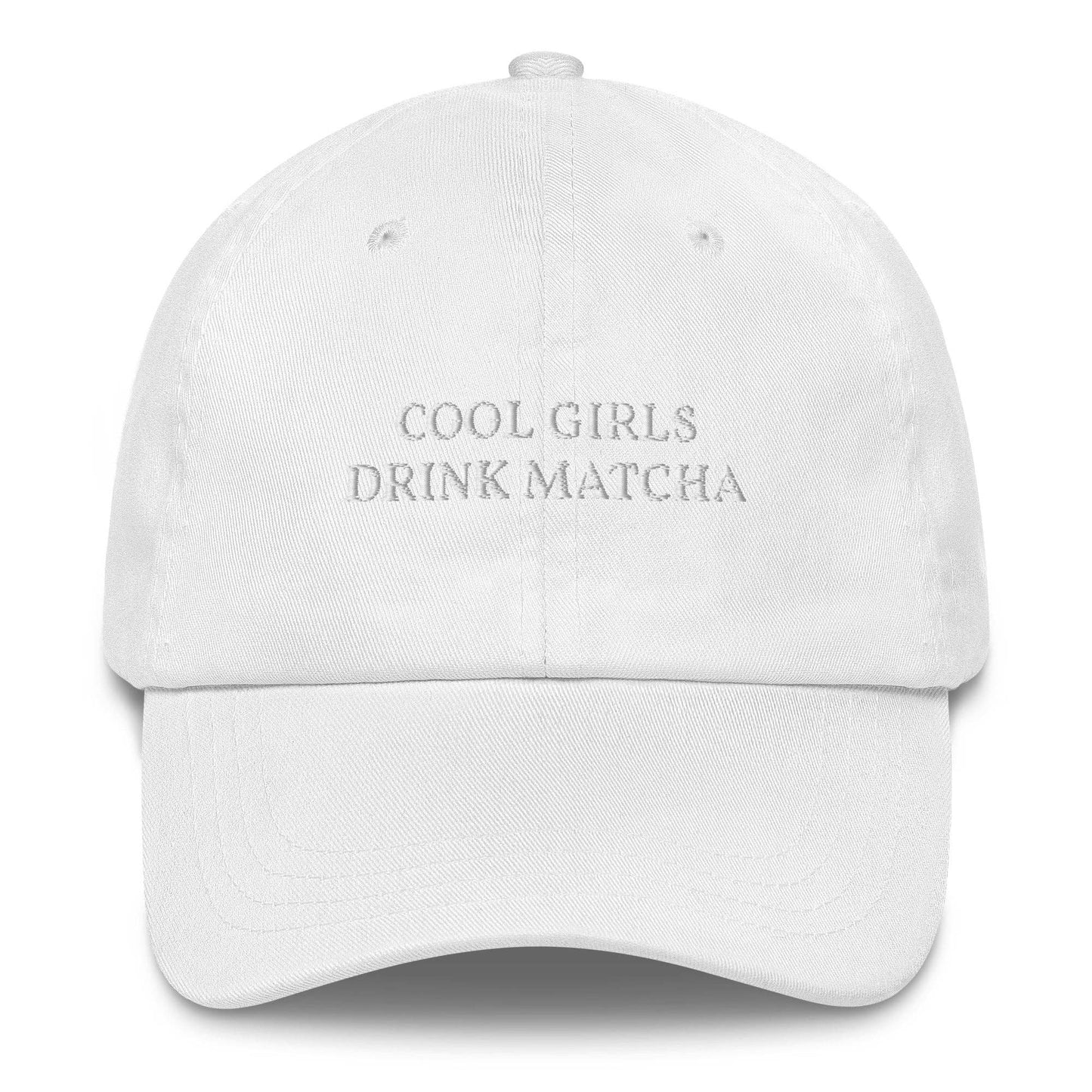 Cappellino da baseball "Cool Girls Drink Matcha" ricamato