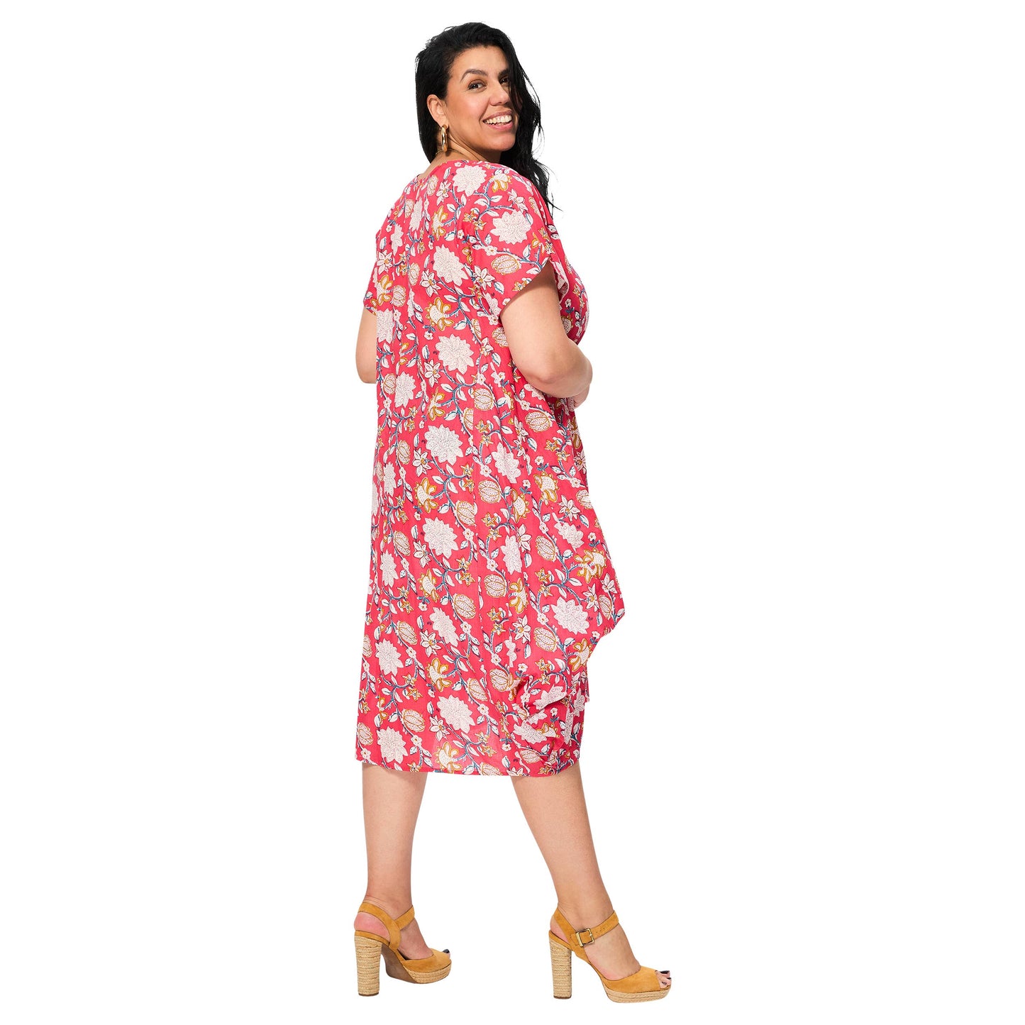 Vestito estivo midi floreale in voile di cotone