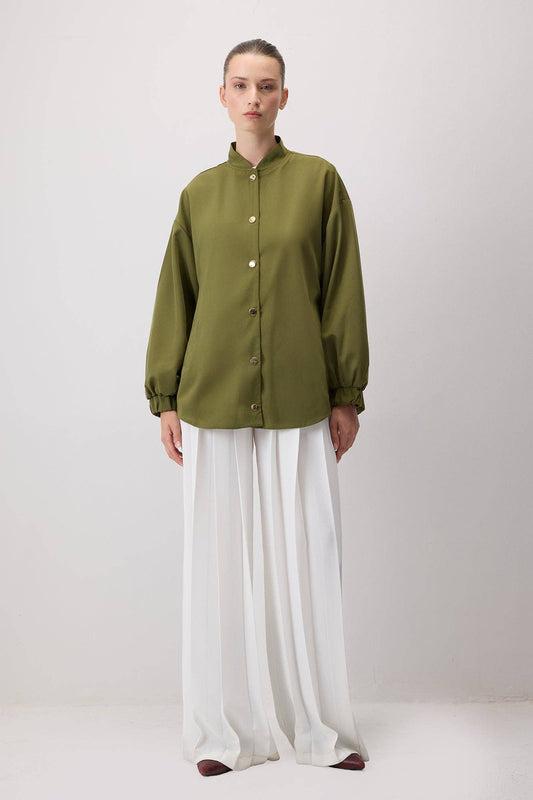 Giacca bomber imbottita oversize verde oliva