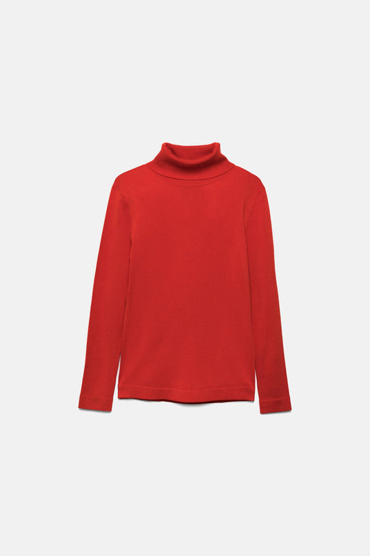 Maglione dolcevita in maglia rasata