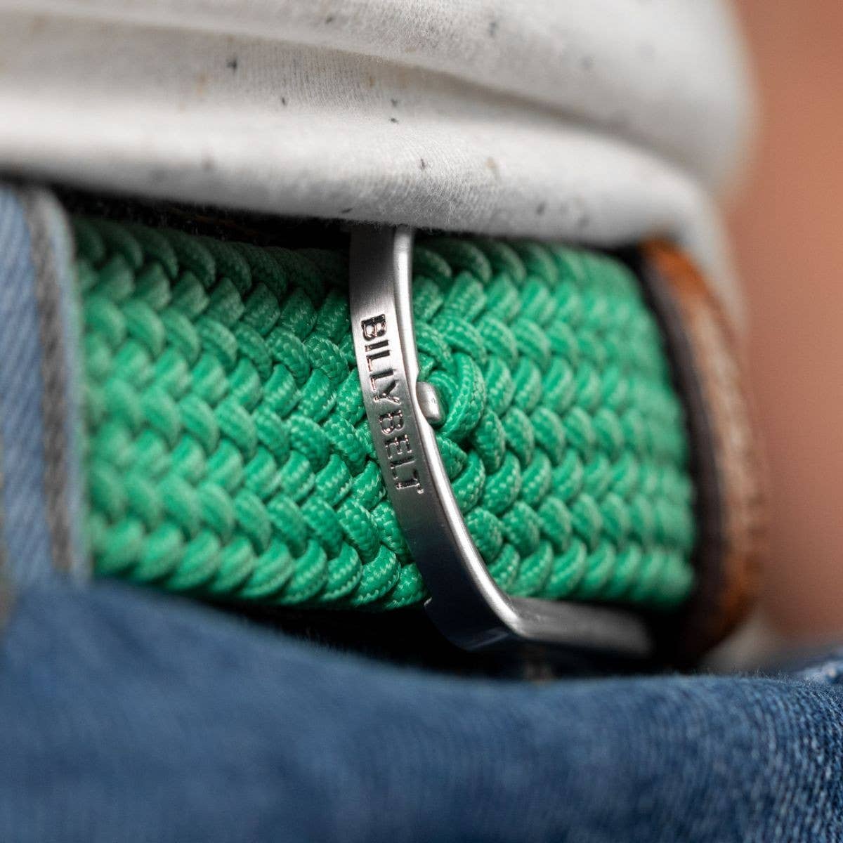 Cintura elastica intrecciata verde da golf