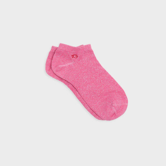 Calzini alla caviglia glitter rosa