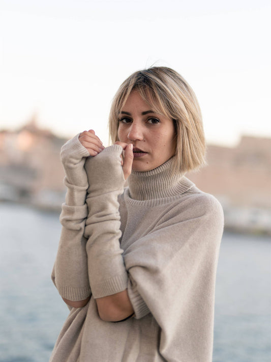 Guanti scaldabraccia in maglia