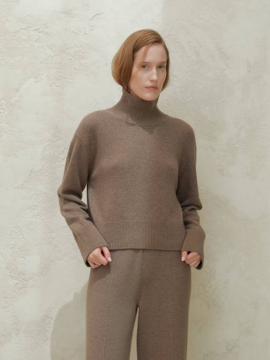 Maglione dolcevita in misto cashmere
