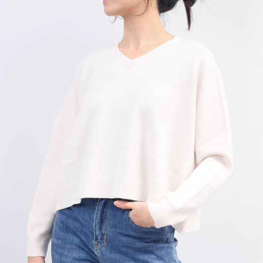 Maglione oversize con scollo a V in maglia morbida