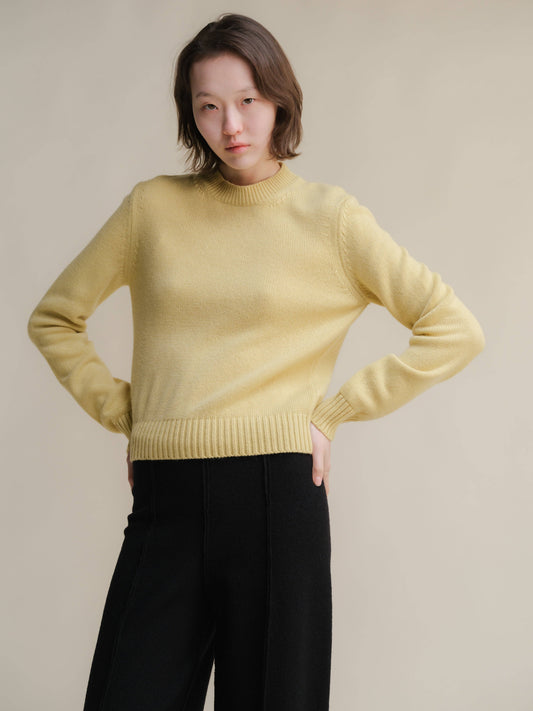 Maglione girocollo in puro cashmere