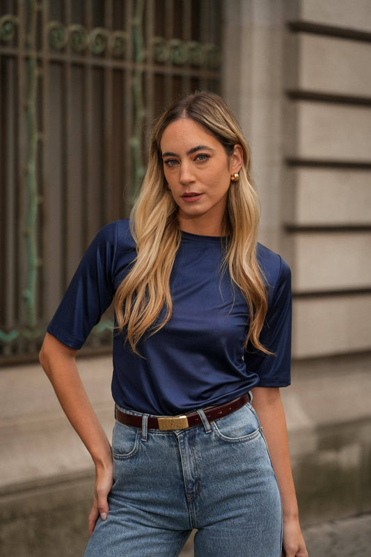 T-shirt fluida satinata