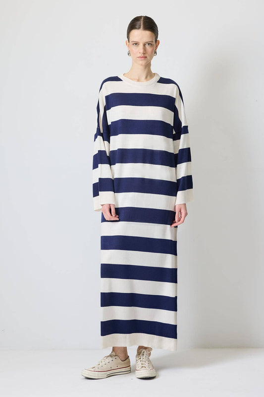 Abito in maglia a righe maxi
