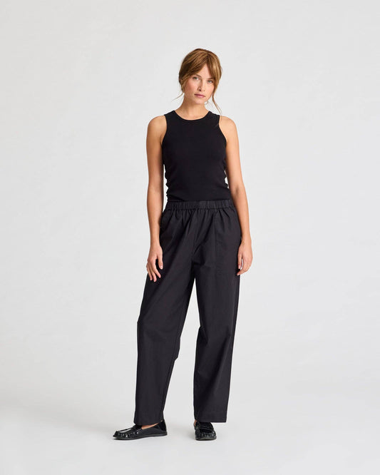 Pantaloni Jasmin in popeline di cotone biologico neri