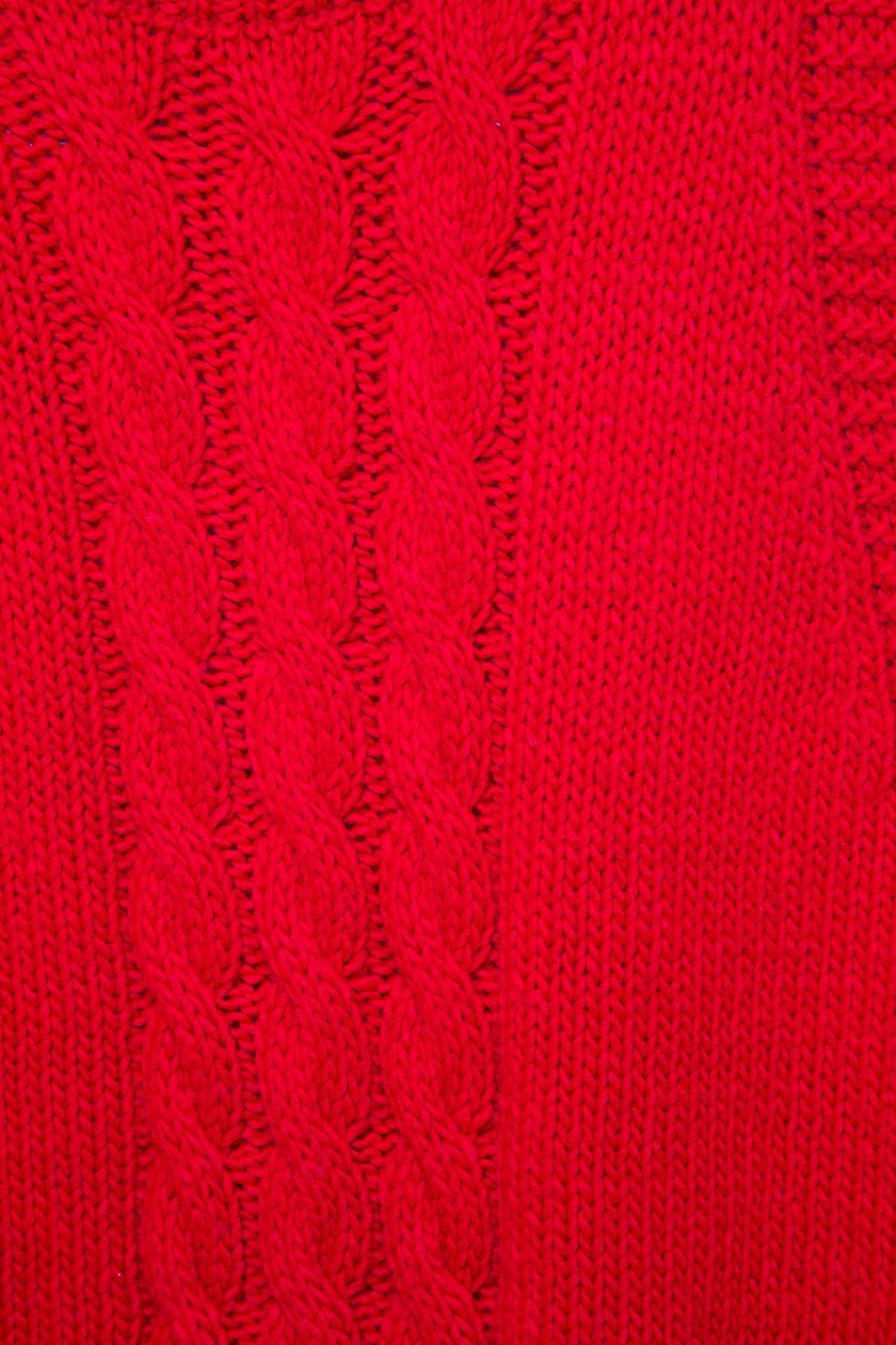 Gilet in maglia strutturata a trecce rosso