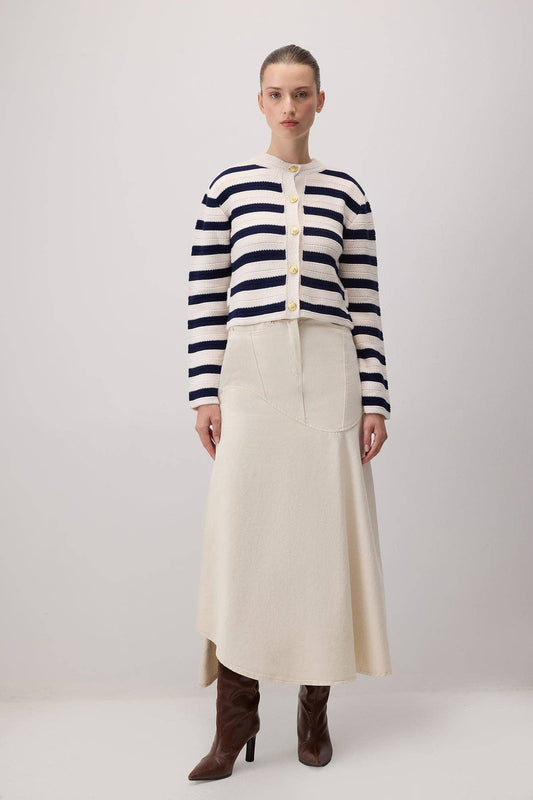 Cardigan in maglia a righe