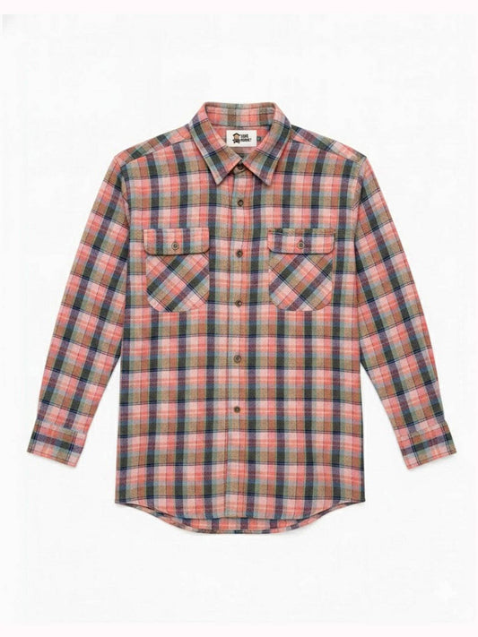 Camicia di flanella a quadri da uomo Chop Plaid rosa