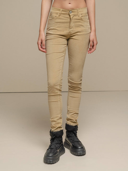 Pantaloni skinny in velluto a coste in cotone stretch