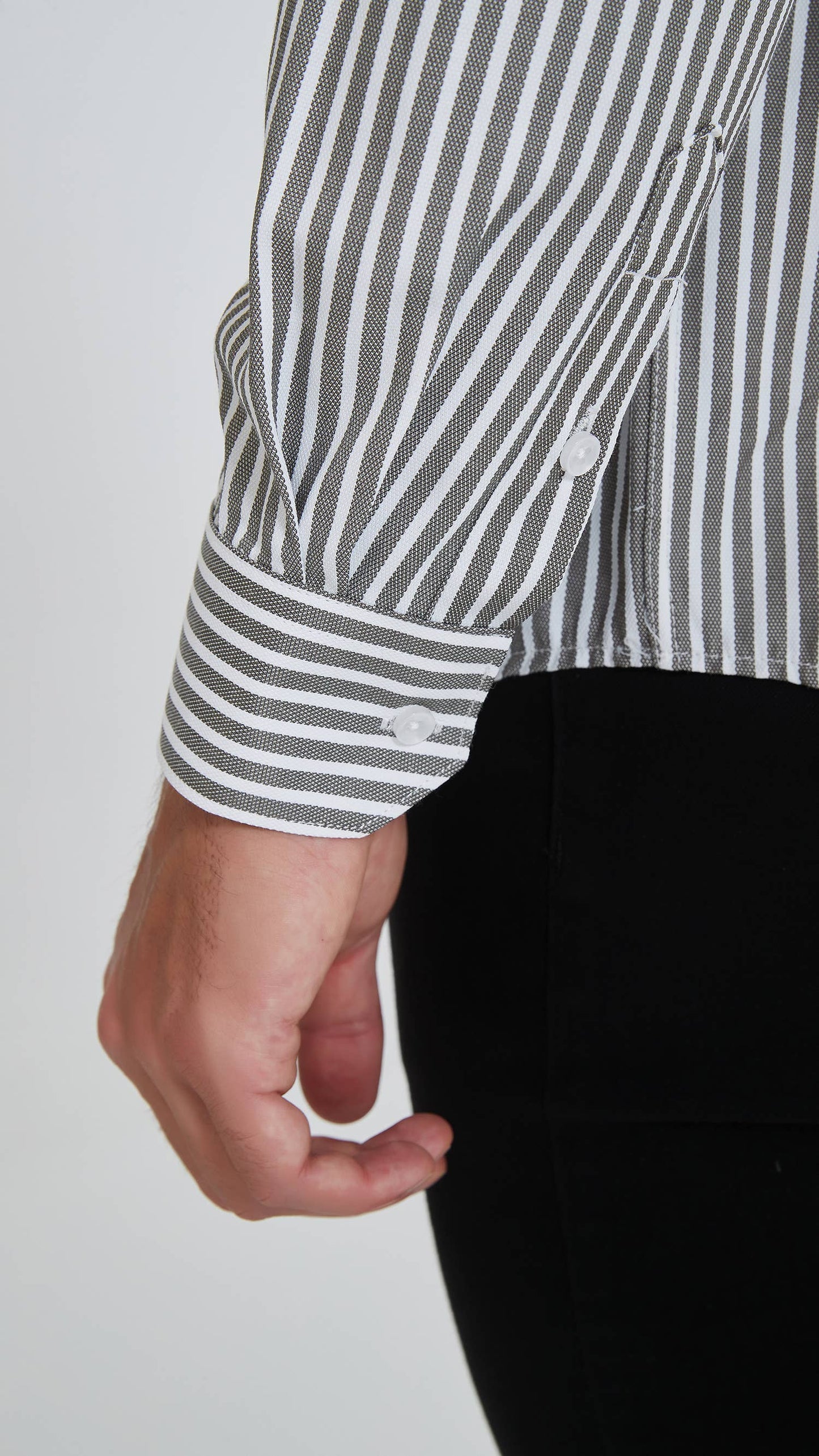 Camicia a righe comfort nera da uomo