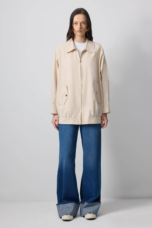 Giacca con colletto a camicia e zip