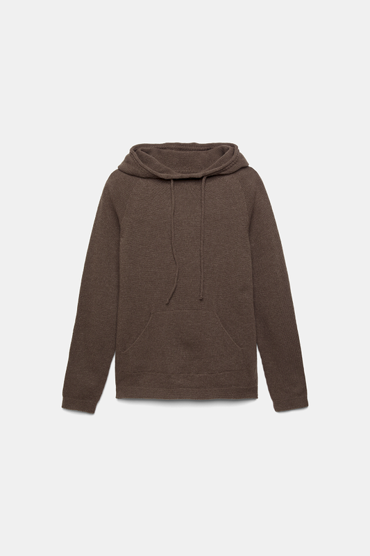 Maglione in lana con cappuccio e coulisse