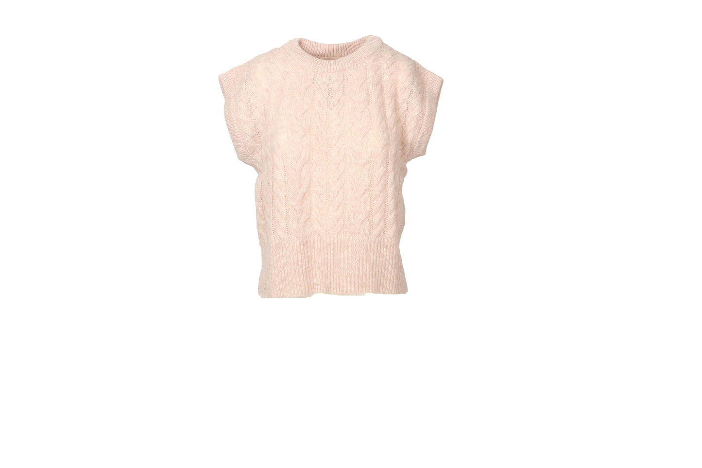 Gilet in maglia a trecce senza maniche